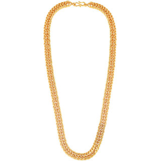 Memoir 24KT 36 Inch Gold Plated 90 GMS Heavy Necklace Chain for Men.