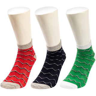 Sandilor Multicolor Ankle Length Socks (Pack of 3)
