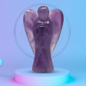 Reshamm Life Care Natural  Crystal  Amethyst Angel For Helps In Improving Concentration Focus In Your Life 1.75 Inch