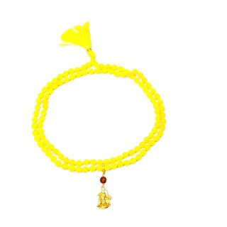 Raviour Lifestyle Lord Shiv Mahakal Shankar Mahadev shiv shakti Rudraksha Pendant With Yellow Hakik Agate 108 beads Mala
