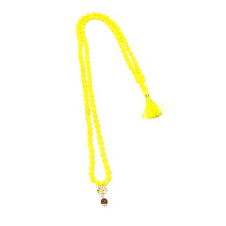 Raviour Lifestyle Mahakal Bholenath Trishul Pendant With Yellow Hakik Agate 108 beads Mala