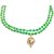 Raviour Lifestyle Lord shiv punchmukhi rudraksha Om pendant With Green Hakik Agate 108 beads Mala