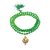 Raviour Lifestyle Lord shiv punchmukhi rudraksha Om pendant With Green Hakik Agate 108 beads Mala