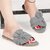 Abon Grey Velvet Flat Sandal For Women