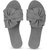 Abon Grey Velvet Flat Sandal For Women