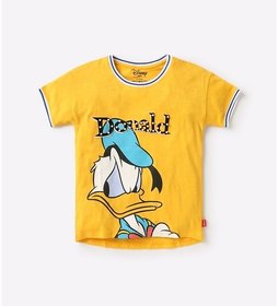 Disney Girls Cotton Yellow Donald Duck T-shirt