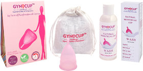 Gynocup Combo Menstrual Cup  Wash  For Women Safe, Easy-To-Use  Comfortable (Small)