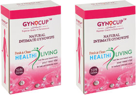 Gynocup Natural Intimate Refreshing  Clean Wipes - Set-20 (Pack of 2)
