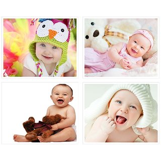 Cute Baby's Boy Poster for Pregnant Women 14(300 GSM Paper, 12x18 Inches each, Multicolour) -Combo Set of 4