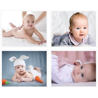                       Cute Baby's Boy Poster for Pregnant Women 27(300 GSM Paper, 12x18 Inches each, Multicolour) -Combo Set of 4                                              