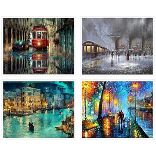                       Painting Art Posters Wall Decoration(12 in x 18 in Size)52 Multicolour, Set of 4                                              