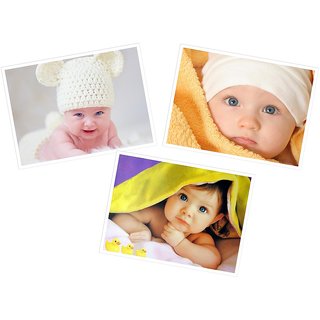                       Cute Baby Poster for Home and Expecting Mothers 76(300 GSM Paper, 12x18 Inches each, Multicolour) -Combo Set of 3                                              