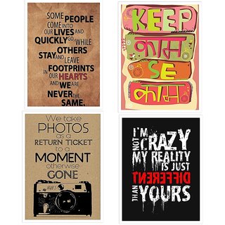                       Motivation Quote Inspirational Posters (12 in x 18 in Size)132 Multicolour, Set of 4                                              