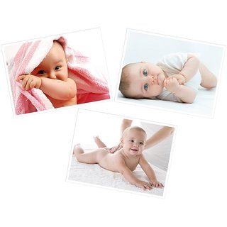                       Cute Baby Poster for Home and Expecting Mothers 94(300 GSM Paper, 12x18 Inches each, Multicolour) -Combo Set of 3                                              
