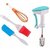 Combo of Stainless steel whisker/ silicon spatuala  brush/ hand blender Kitchen Tools Set Multicolor Kitchen
