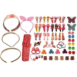 aizelx Brand GiftBox Kids Rings Hair Accessories Set Fashion Clips Hair Band  Head Band Clutches Hair pin Hair Rubber Gift for Girl Set of 20 pcs   Amazonin Jewellery
