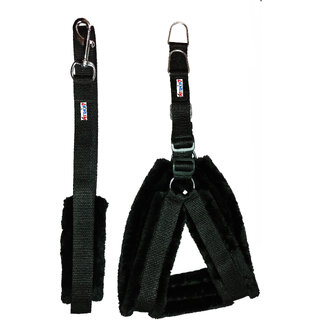                       Petshop7 High Quality and Stylish Nylon Black  Harness  Leash 1.25 Inch Large                                              