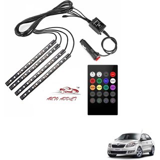 Auto Addict Car Atmosphere Lights interior 48 LED Music Control Remote  For Skoda Rapid
