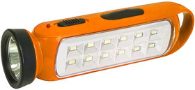 Stylopunk 3W Flashlight Torch With Emergency Light Orange - Pack of 1 ( EN-690)