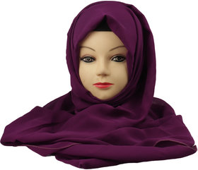 Women Plain Solid Chiffone Hijab Stole Scarf