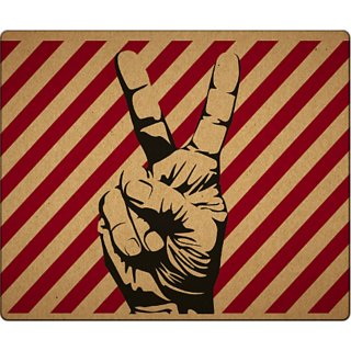 Pujya Designs Victory Sign print mouse pad perfect grip mousepd
