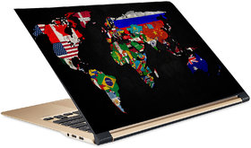 Pujya Designs  World Map Laptop Skin 15.6 Vinyl Vinyl Laptop Decal 15.6