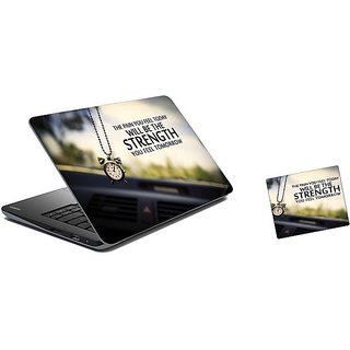 Pujya Designs  Quote Laptop Skin 15.6 Vinyl With Mouse Pad Combo
