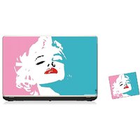 Pujya Designs  Face art2 Laptop Skin 15.6 Vinyl With Mouse Pad Combo