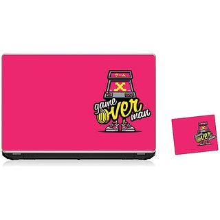                       Pujya Designs  Game over Laptop Skin 15.6 Vinyl With Mouse Pad Combo                                              