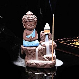 Buddha Random Color Smoke Backflow Fountain Cone Decorative Showpiece with Free 10 Scented Cone 2 Pc. Set