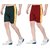 OORA Men & Women Non-Cotton Sports Gym Shorts (Pack of 2, Green, Mehroon, Free Size- 28 to 34 Inch)
