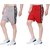 OORA Men's Gym Sports Short (Pack of 2, Red, Grey, Free Size- 28 to 34 Inch)