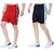 OORA Unisex Free Size Sports Short (Pack of 2, Navy, Red, Free Size- 28 to 34 Inch)