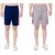 OORA Unisex Non-Cotton Sports Gym Shorts (Pack of 2, Grey_Royal,, Free Size- 28 to 34 Inch)