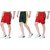 OORA Unisex Polyester Sports Shorts (Pack of 3, Green Red Red, Free Size- 28 to 34 Inch)