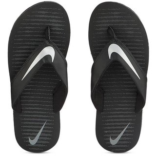 Nike Men Black Silver Flip Flops