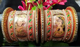 Hand Painted Rajwadi Bridal Chura 2.4 inch Set