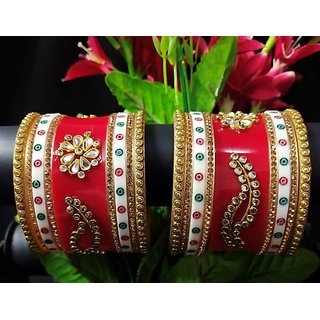 Designer Hand Painted Suhag Bridal Chura 2.6 inch Set