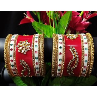 Designer Hand Painted Suhag Bridal Chura 2.8 inch Set