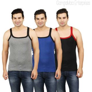 Assorted Color Men's Gym Vest (Pack Of 3)
