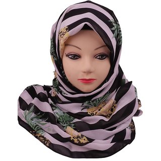 Buy Women Printed Chiffone Hijab Stole Scarf Online - Get ...