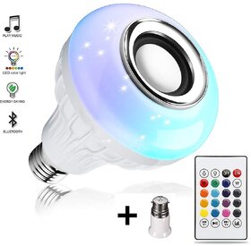 Bluetooth Speaker Music Light White + RGB Light Ball Bulb Colorful Lamp, Remote Control for Home, Bedroom, Living Room,