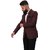 Mr. Dulha - Men's Slimfit Blazer with Accessories (Brooch) - Maroon