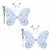 Kaku Fancy Dresses White Butterfly Wings with Hairband and Wand Stick for Girls - Pack of 2