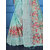 Eka Lifestyle Women's Blue Organza Printed Saree With Blouse Piece
