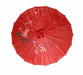 Kaku Fancy Dresses Japanese Umbrella Accessor for Costume/ Wedding Dance and Decoration Prop - Red Pack of 1