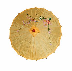 Kaku Fancy Dresses Japanese Umbrella Accessor for Costume/ Wedding Dance and Decoration Prop - Yellow Pack of 1