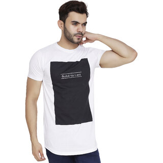 White Build To Last Printed T Shirt For Men