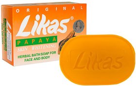 LIKAS Herbal Papaya Soap For Pore Minimising  (135 g)