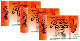 Pure Herbal Papaya Fruity Soap 4 In 1 Skin Whitening Soap Pack of 3